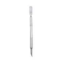 Pousse-cuticules professionnel à double extrémité inclinée de 14 cm en acier inoxydable poli, outil de manucure