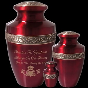 Urnas funerarias de latón escarlata al por mayor en 3 tamaños, medianas para adultos, contenedor conmemorativo para cenizas. - Product Image 1