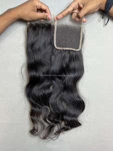 Premium 26 pulgadas 5x5 HD Cierre de encaje 100% Remy Raw Cabello humano Onda profunda Cobertura completa Línea de cabello natural Sin costuras Listo para instalar - Product Image 3