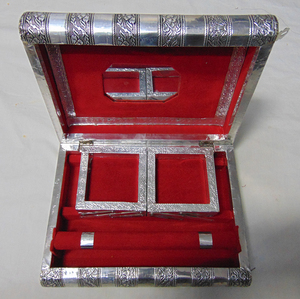 Handcrafted Meenakari Metal Jewelry <b>Box</b> with Ring Organizer Decorative <b>Storage</b> Case with Velvet Interior Gift <b>Box</b> - Product Image 3