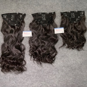 สินค้าขายดี คลิปอินต่อผมแท้เวียดนาม 100% มีสินค้าพร้อมส่งจำนวนมาก ผมตรงธรรมชาติและผมหยักศก ชุด 7 ชิ้น ผมแท้ - Product Image 4