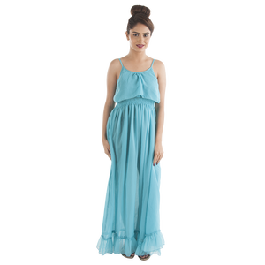 ชุดเดรสผ้าชีฟองสำหรับฤดูร้อนพร้อมซับในผ้าวิสคอสลายดอกไม้ลายทางลายดอกไม้มีสายรัดยาวถึงพื้นสำหรับออกทะเลแบบลำลอง - Product Image 4