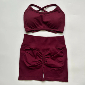 Conjunto de Top Corto sin Mangas y Pantalones Cortos hasta la Rodilla para Mujer, de Tejido Suave Transpirable con Cordón Ajustable, Corte Regular, Color Sólido - Product Image 3