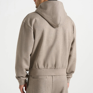 Ensemble survêtement homme coupe droite oversize avec pantalon large et sweat à capuche, impression personnalisée en relief, prix bas, en molleton épais - Product Image 3