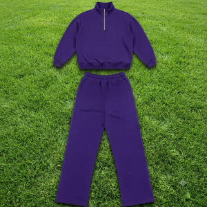 Reasonable Price Men's Tracksuit Suit Quarter Zip Breathable 100% Cotton Hoodie & Joggers Sweatpants <b>Set</b> Streetwear Fashion - Product Image 4