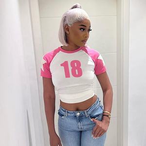 Camiseta Corta de Algodón para Mujer, Estilo Casual, Ajustada, Suave y Elástica, para Verano, Moda Urbana - Product Image 4