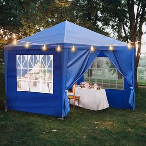 10 X 10 Gazebo Waterproof Outdoor Patio <b>Canopy</b> Blue Party <b>Tent</b> for Wedding & BBQ Catering - Product Image 3