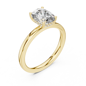<b>Cushion</b> Cut Lab Grown Diamond 14K 18K Solid Gold Classic Hidden Halo <b>Ring</b> 2.10CT DEF VVS IGI Certified Engagement <b>Ring</b> Wholesale - Product Image 3