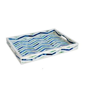 Modern Square <b>Serving</b> <b>Tray</b> With Geometric Pattern <b>Black</b> White Design Decorative Platter Durable Dishware - Product Image 1