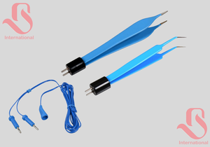 คีมจับสองขั้วสำหรับศัลยกรรมประสาท สีน้ำเงิน สแตนเลสสตีล ใช้ซ้ำได้ ขนาด 0.5 มม. ยาว 10.2 ซม. - Product Image 3