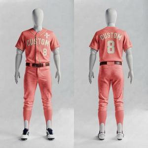 Uniforme de Béisbol con Estampado por Transferencia de Calor y Logotipo Blanco, 100% Poliéster de Alta Calidad, Manga Corta, Transpirable y de Secado Rápido para Hombre - Product Image 2