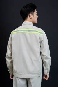 ชุดยูนิฟอร์มทำงานแบบมองเห็นได้ชัดเจนสำหรับผู้ชาย แขนยาว ผ้า TC |   ทนทาน สวมใส่สบาย ระบายอากาศได้ดี ป้องกันรอยยับ ทนต่อการฉีกขาด - Product Image 5