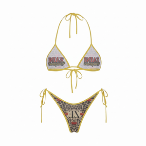 Conjunto de Bikini Premium de 240 g/m², 100% Poliéster, Traje de Baño de Lujo con Top Triangular y Tanga con Lazos Laterales, Tela Elástica, Tacto Suave - Product Image 1