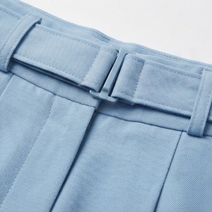 Women High Waist <b>Pleated</b> A-Line <b>Skirt</b> Knee-Length Solid Color Woven Polyester Anti-Wrinkle All Seasons - Product Image 4