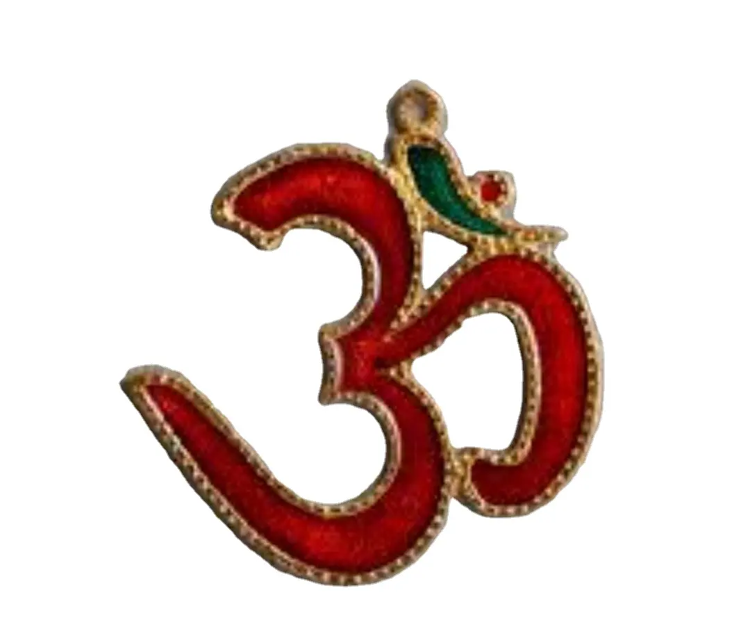Metal wall art decorations for home and rooms designs Golden Red Om hanging From Indian Manufacturer