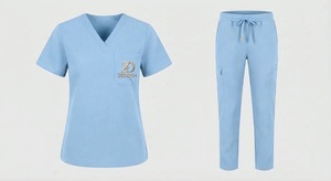 Unisex Stretch Spandex Medical Scrubs Set – Professional Hospital & <b>Nursing</b> <b>Uniform</b> with Custom Logo OEM Unisex Medical scrub - Product Image 2