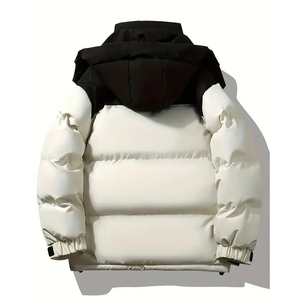 Men's <b>Warm</b> Winter Puffer Jacket Hood Comfortable Fit Windproof Breathable <b>Waterproof</b> Quilted Padding Canvas Outerwear Zipper - Product Image 6