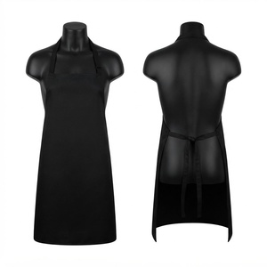 Delantales de Chef para Hombre, Mezcla Premium de Algodón y Poliéster, 240 GSM, Delantal Negro con Tirantes Ajustables en el Cuello y la Cintura, Logotipo Personalizado, Ropa de Trabajo Profesional - Product Image 1