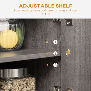 Mobile Bar con Cantinetta Portabottiglie Regolabile a 9 Posti e Credenza Buffet per Soggiorno - Product Image 4