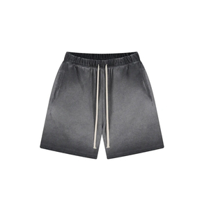 Pantalones Cortos Deportivos de Alta Calidad para Hombre, Talla Grande, con Efecto Desgastado por el Sol, Logotipo Personalizado, Lavado Ácido, Estampado Puff, Diseño Sólido - Product Image 5