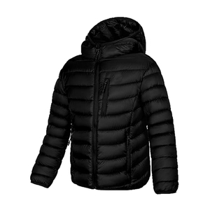 Light Warm Duck <b>Feather</b> Custom Logo Nylon Black Hooded Winter Bubble Puff Filled <b>Down</b> Puffer Jackets Coat for Men - Product Image 1