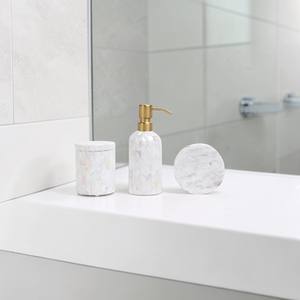 Juego de Accesorios de Baño de Lujo en Madreperla, Hecho a Mano, Decorativo, con Detalles en Dorado |   Decoración Premium para el Hogar y Hoteles - Product Image 3