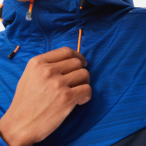 Ensemble de survêtement à capuche pour homme 2026, bleu, color block, en polyester tricoté, séchage rapide, coupe-vent, vêtement de sport décontracté, en promotion - Product Image 3