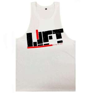 Camiseta sin mangas gris para hombre con estampado de logo, cuello en V, estilo deportivo, transpirable, de poliéster, para entrenamiento, con logo frontal - Product Image 4