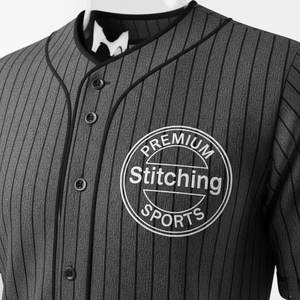 Ensemble uniforme de baseball et softball pour hommes, maillot rayé imprimé numériquement par sublimation, pantalon à boutons, respirant et anti-humidité - Product Image 4