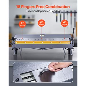 Plegadora de Chapa Metálica de 48 Pulgadas, Calibre 16, Capacidad para Acero Suave, Ajustable de 0 a 135 Grados, Mesa de Trabajo de 2500 mm - Product Image 4