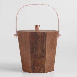 Cubetas de hielo de madera de doble pared, artesanía india, de madera y acero inoxidable, al mejor precio, diseño Sabi para el hogar o bar. - Product Image 5