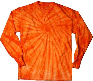 เสื้อยืดแขนยาวผ้าฝ้ายมัดย้อมเสื้อเชิ้ตแขนยาวแบบลำลองสีรุ้งแบบกำหนดเองได้สำหรับ100% - Product Image 1