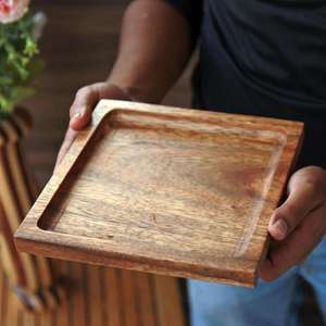 Plateau de service en bois multi-usages, construction robuste, idéal pour la restauration à domicile, au restaurant et pour les événements traiteur - Vente flash - Product Image 3