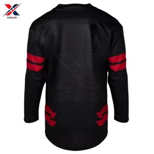 Custom OEM Unisex Ice Hockey Uniform 100% Polyester Anti-Bacterial Quick Dry Breathable Sublimated <b>Performance</b> <b>Wear</b> Front Logo - Product Image 6