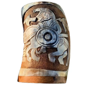 Verre à boire en corne de buffle de qualité supérieure, style corne de bovin viking, avec bordure en laiton, à prix bas - Product Image 4