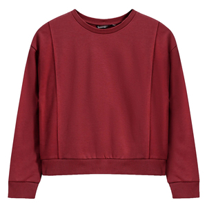 เสื้อสเวตเชิ้ตคอกลมทรงหลวมสำหรับผู้หญิง สีพื้น แขนยาว ผ้าถัก คอตตอน/ใยไผ่ สไตล์ลำลองสำหรับฤดูใบไม้ร่วง - Product Image 1