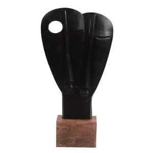 Modern Abstract Aluminum Sculpture Handmade Carved Art Figurine Irregular Shape Tabletop Decor for Living Room - Product Image 1