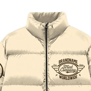 New Arrival High Quality Men's Winter Puffer Jacket Custom Fashion Thick Hooded Stand Collar Zipper Fleece <b>Material</b> OEM Service - Product Image 3