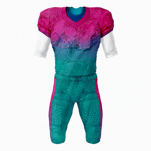 Uniforme de Fútbol Americano Personalizable para Hombre, Cuello en V, Manga Corta, Color Degradado, Jersey y Pantalón de Poliéster Ajustados que Absorben la Humedad - Product Image 6