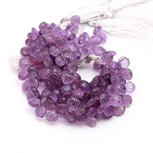 Perles de coquillages sculptées en améthyste violette naturelle, perles de pierres précieuses sculptées à la main, perles d'améthyste percées sur le côté pour la fabrication de bijoux DIY 9-10mm - Product Image 5