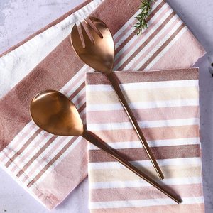 Servidores de Ensalada de Metal Color Oro Rosa de Alta Calidad, Tenedor y Cuchara para Ensalada de Alta Calidad para Banquetes de Boda y Presentaciones de Fiestas - Product Image 4