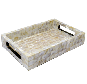 Plateau en nacre, plateau de service élégant, décoratif, luxueux, pour la salle à manger, l'hôtel, l'organisation des dîners, plateau de rangement MOP - Product Image 5