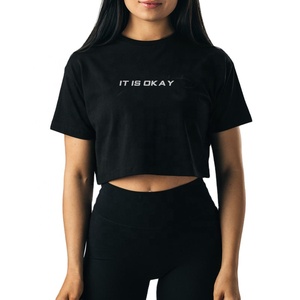 High Quality Wholesale <b>Top</b> Brand Women Crop T-Shirts With Custom Logo - Product Image 1