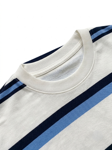 Camiseta Retro a Rayas Oversize Estilo Vintage Años 90 Streetwear Top Multicolor Horizontal Corte Holgado Hip Hop 100% Algodón Tejido - Product Image 2