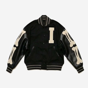 Veste de baseball respirante pour homme, style universitaire, à carreaux, avec patchs personnalisés, logo brodé, écologique, style japonais - Product Image 1