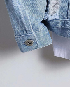 Unisex Coated <b>Canvas</b> Denim Jacket Stand Collar Solid Color Casual Regular Fit 100% Cotton Zipper Closure Winter Style Breathable - Product Image 3