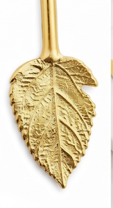 Gold Cake Knife And Server Set With Leaf Handles 2-Piece <b>Metal</b> Cake <b>Tools</b> For Wedding Use Events And Party Decorations - Product Image 3
