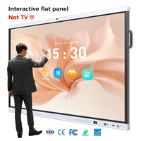 Papan Tulis Interaktif 100 inci 4K Android 14 Panel Datar Interaktif RK3576 Papan AI 8+128G Layar Digital Ukuran Besar