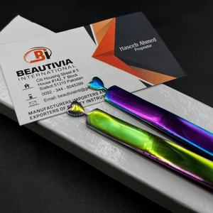 Professionnel En Acier Inoxydable Arc-En-Plasma Volume Fermé Extensions De Cils Pince À Épiler Outil D'isolation Pointu - Product Image 6