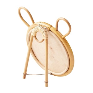 Bear Rattan <b>Mirror</b> Kids Furniture Kids Room Handwoven Tabletop Standing Animal Ear Design <b>Mirror</b> Decor Wholesale - Product Image 2